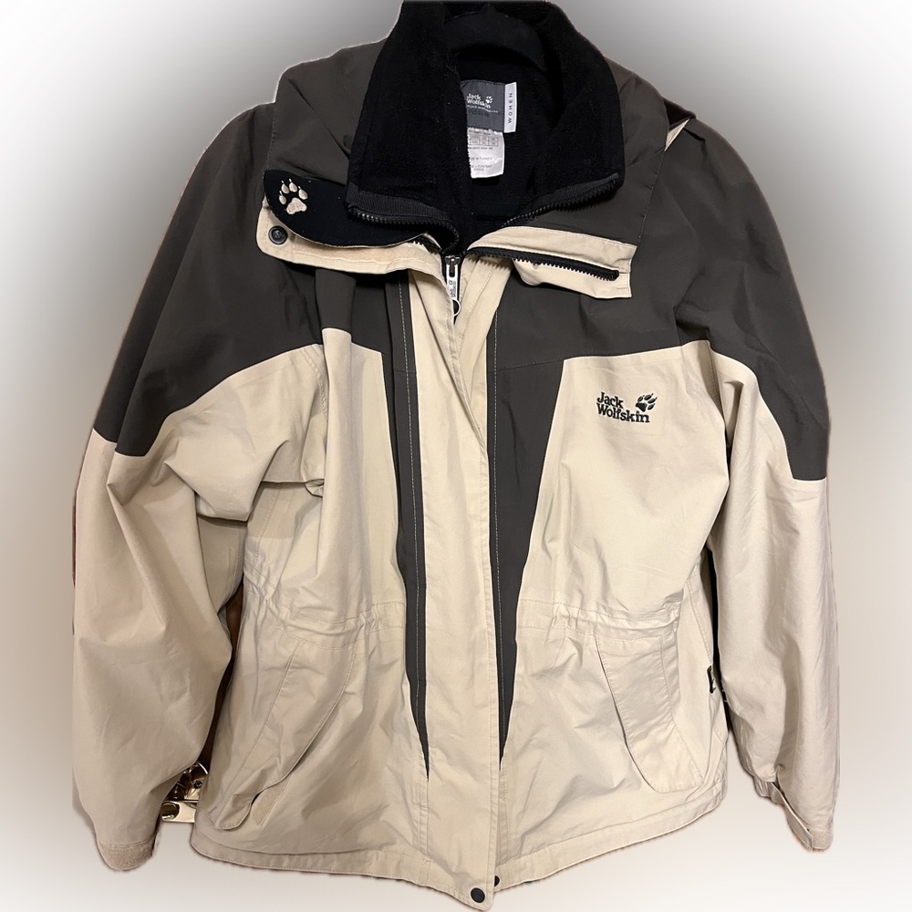 Jack Wolfskin Womens Moonrise 3in1 Fleece Lined Waterproof Hooded Jacket Coat